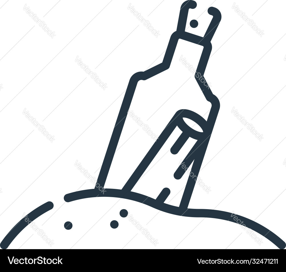 Message in a bottle icon isolated on white Message in a bottle icon isolated on white vector image