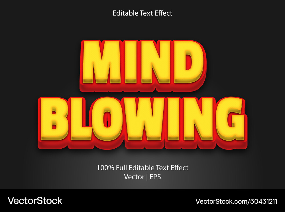 Mind blowing editable text effect retro style Vector Image