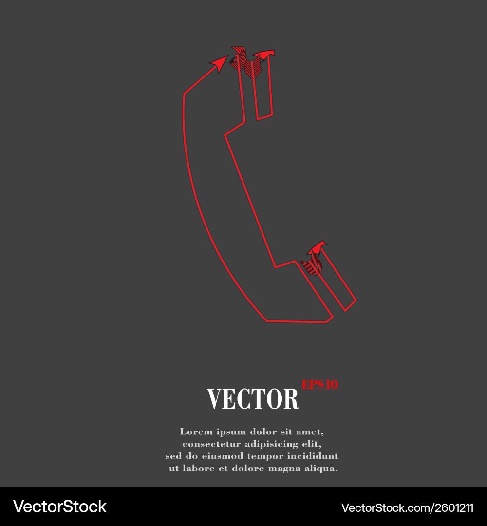 Phone flat modern web button and space for your vector image