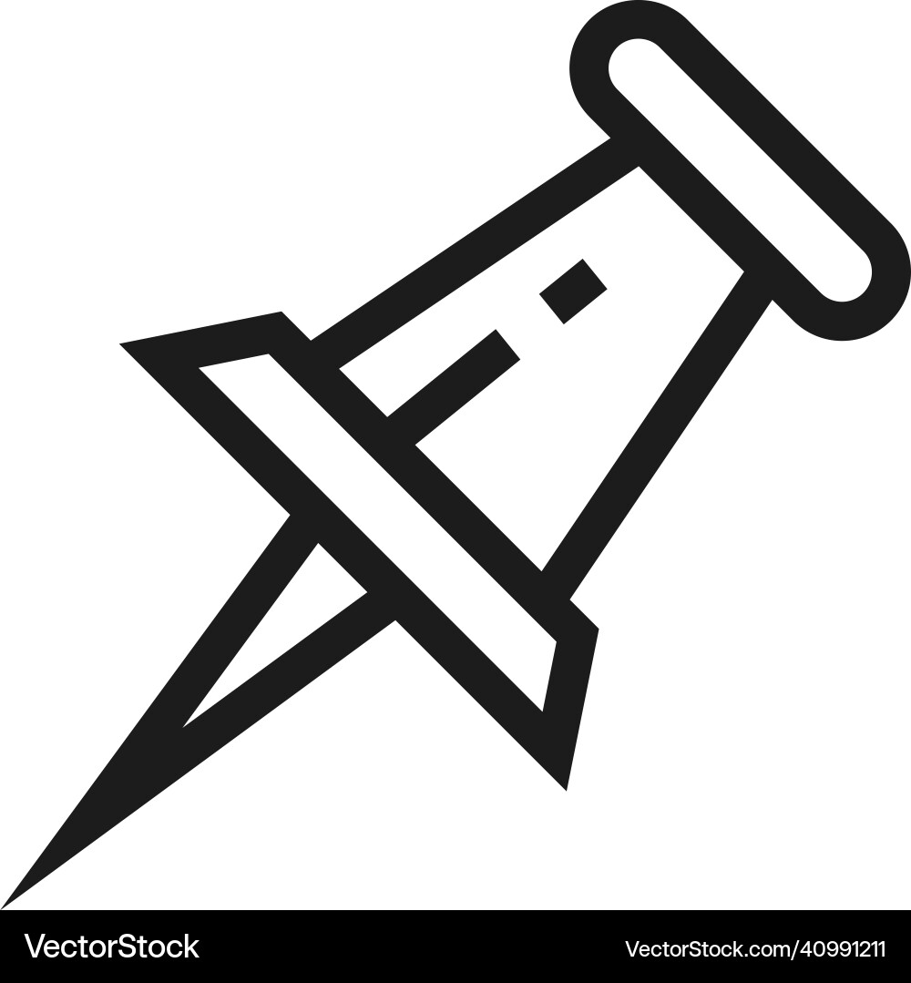 Push pin icon thumb tack in linear style Push pin icon thumb tack in linear style Vector Image