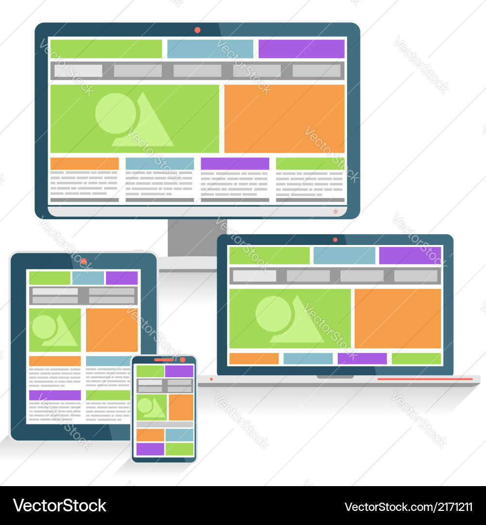 Responsive Web Layouts vector image