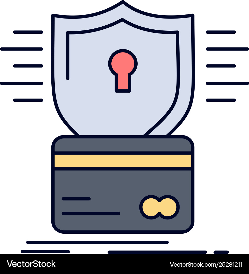 Security credit card hacking hack flat color Security credit card hacking hack flat color vector image