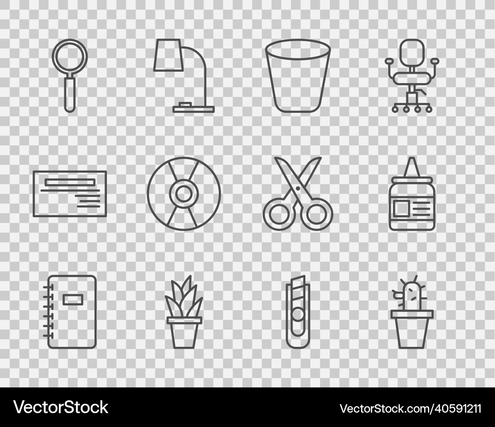 Set line spiral notebook cactus and succulent Set line spiral notebook cactus and succulent vector image