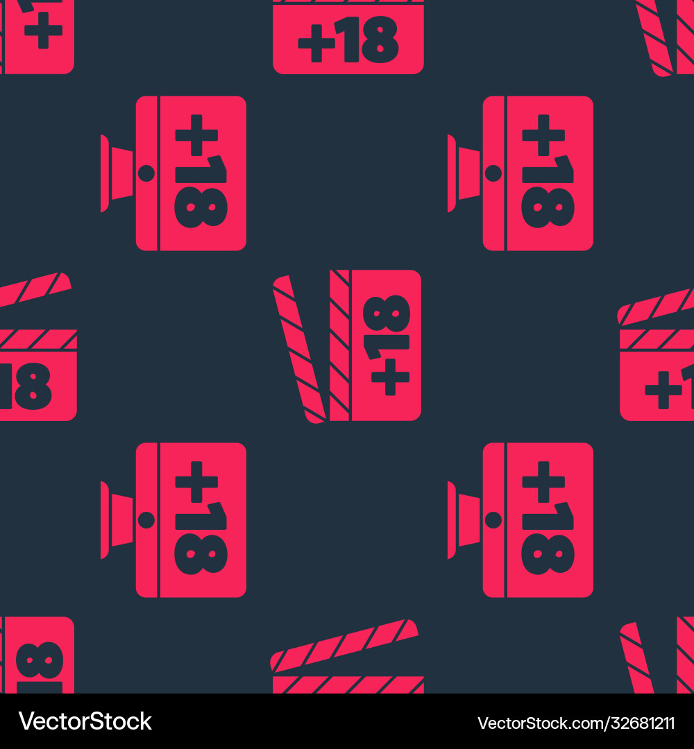 Set monitor with 18 plus content and movie clapper Set monitor with 18 plus content and movie clapper Vector Image