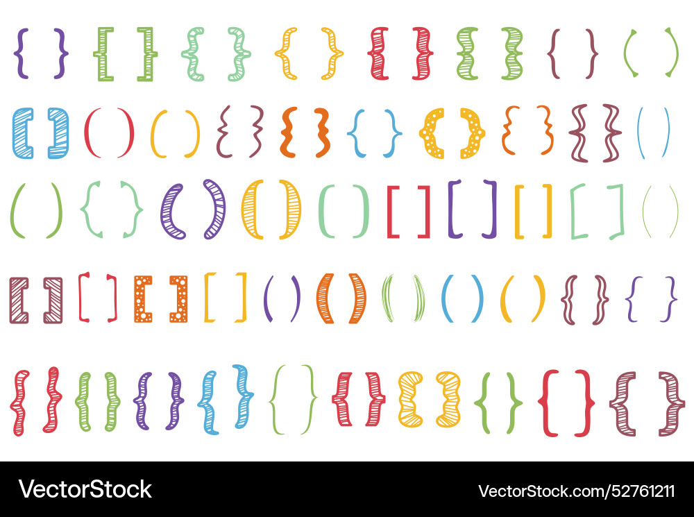 Shaded text brackets mega set elements in flat Shaded text brackets mega set elements in flat vector image