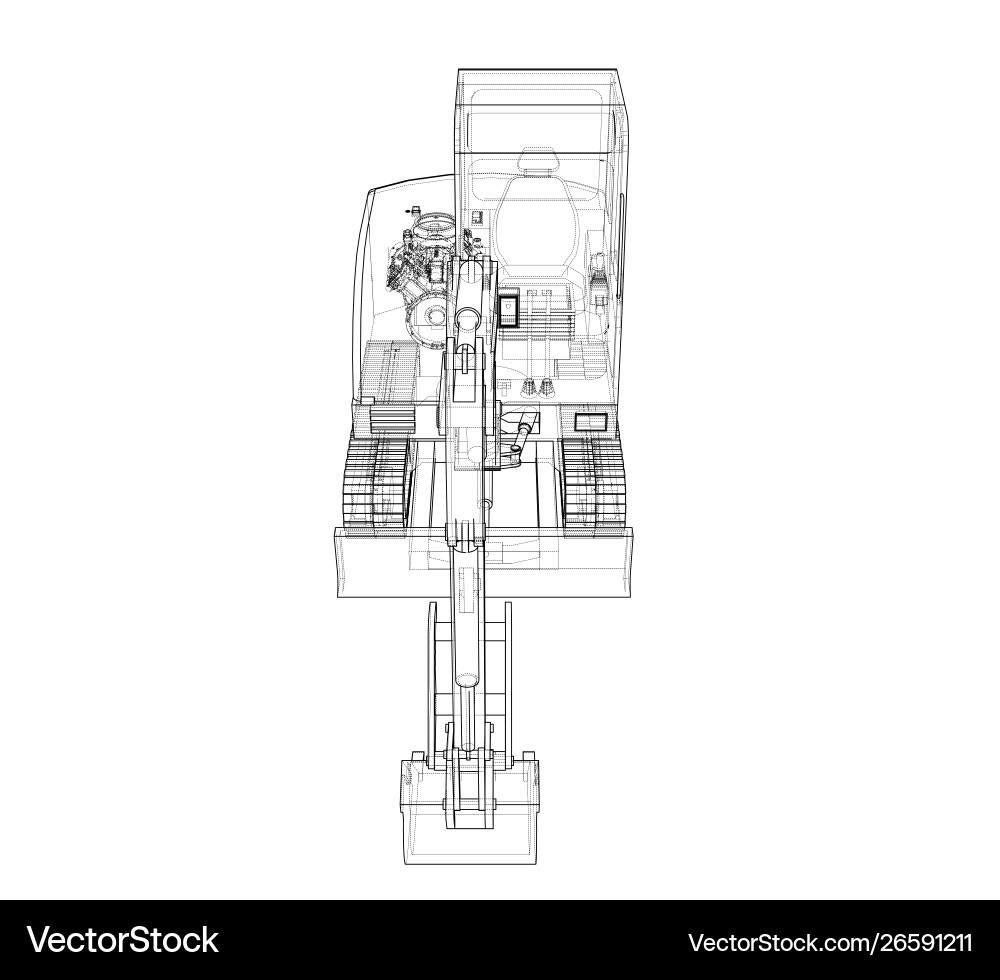 Sketch small treactor with actor vector image