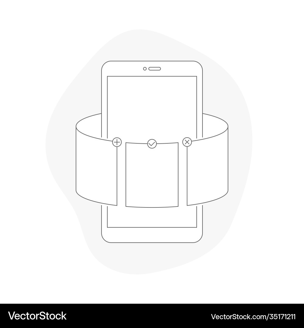 Smartphone with slider on display flat linear Smartphone with slider on display flat linear Vector Image