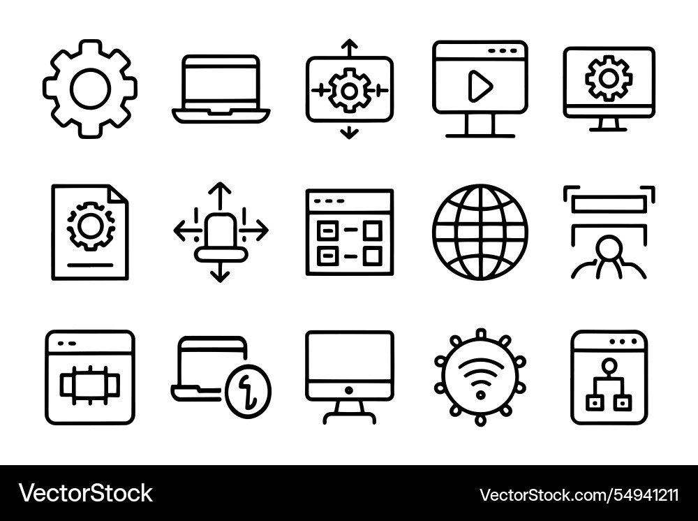 Software communication online computer Software communication online computer vector image