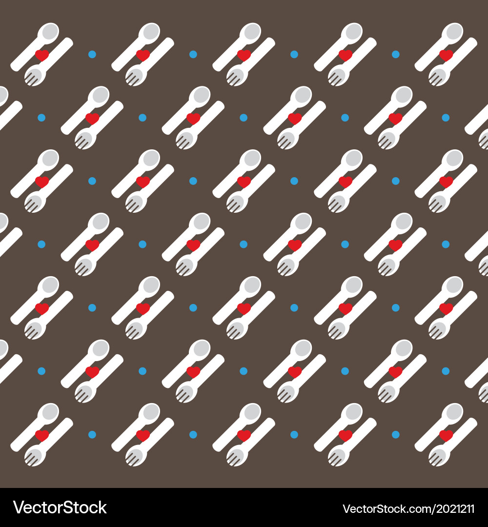 Spoon and Fork Pattern - Minimalist Vector Image