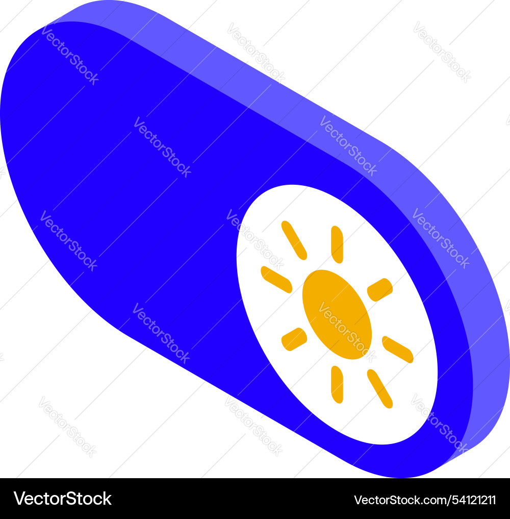 Sun mode toggle button showing light setting Sun mode toggle button showing light setting vector image
