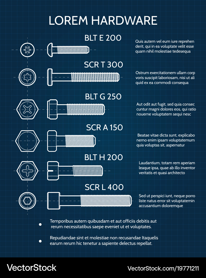 Technical Hardware Blueprint Vector Image