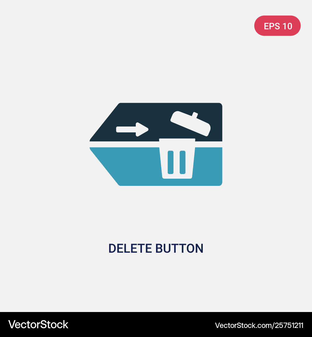 Two color delete button icon from user interface vector image