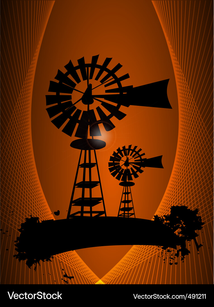 Windmill farm Royalty Free Vector Image - VectorStock
