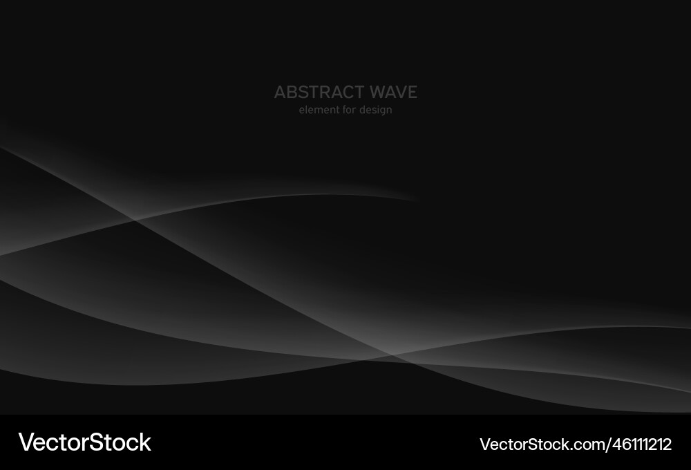 Abstract black background with smooth gray line Abstract black background with smooth gray line vector image