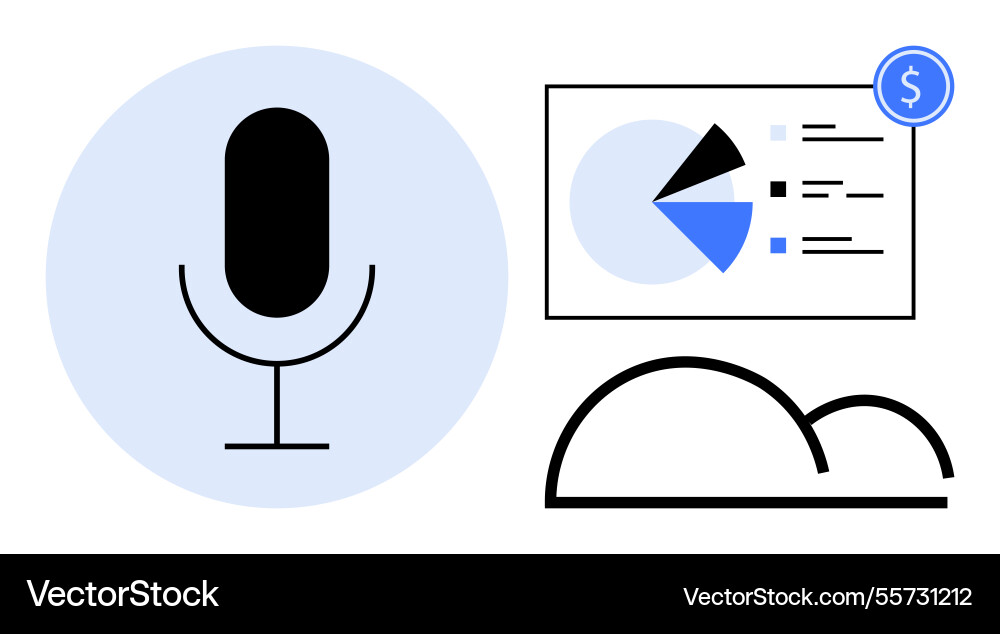 Audio recording and cloud data analysis Audio recording and cloud data analysis vector image