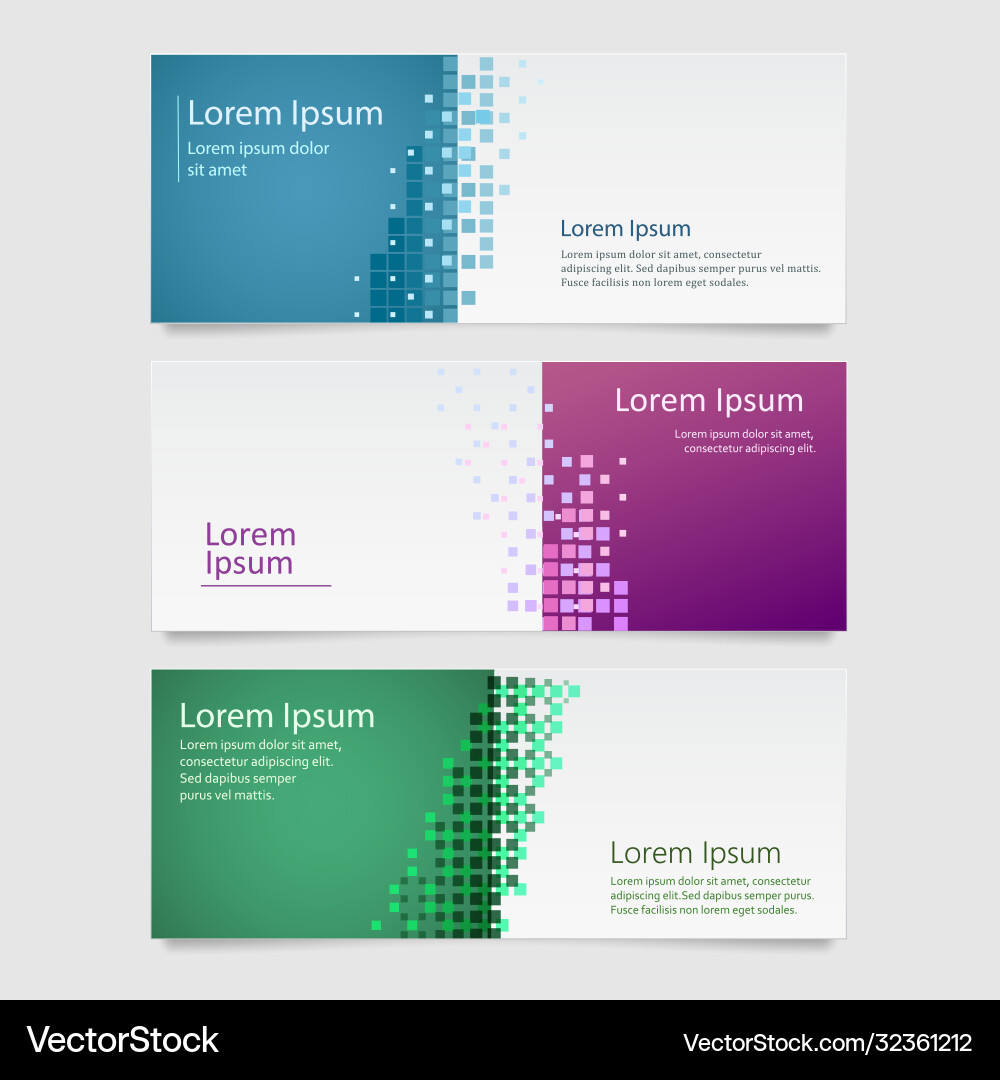 Design banner background set horizontal Design banner background set horizontal vector image
