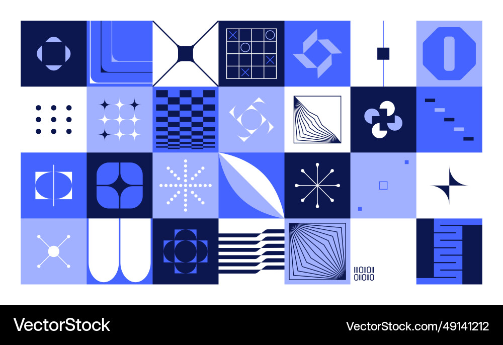 Geometric brutalist pattern abstract geometry Vector Image