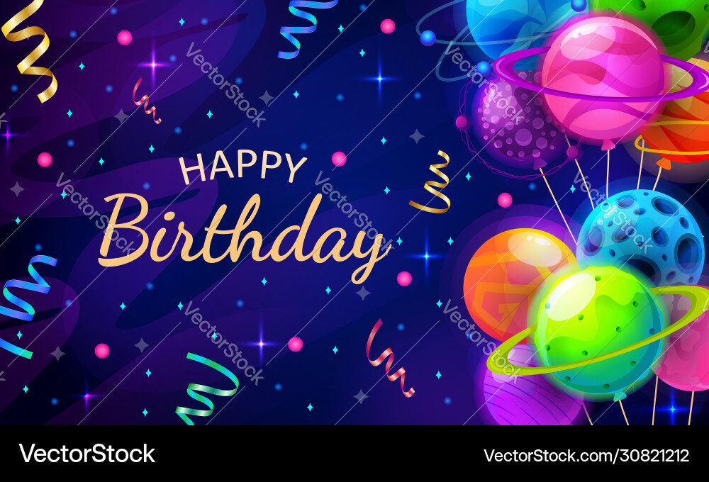 Happy Birthday Raum und Universum Hintergrund Happy Birthday Raum und Universum Hintergrund vektorbild