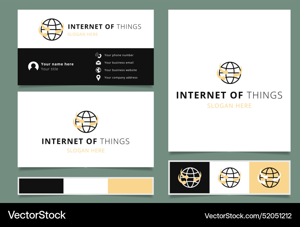 Internet of things logo with globe and signals Internet of things logo with globe and signals vector image