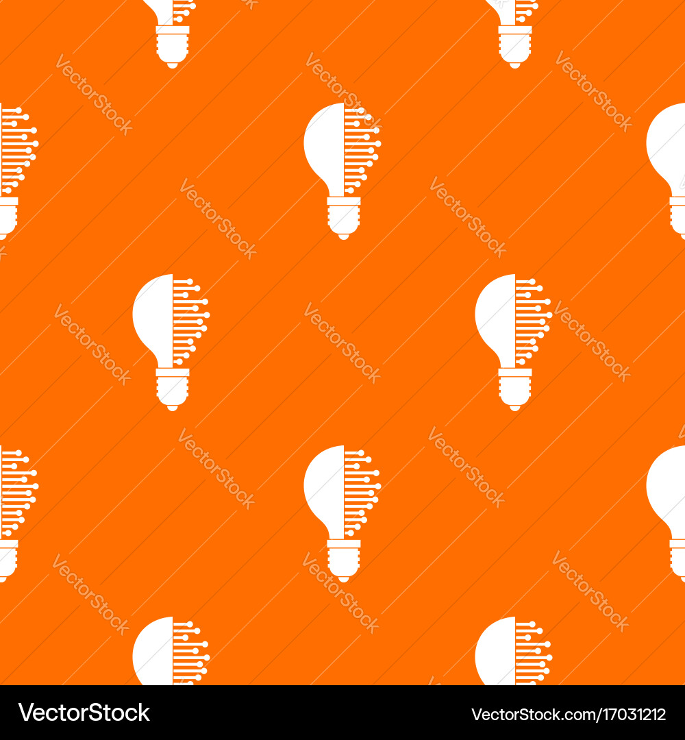 Lightbulb with microcircuit pattern seamless vector image
