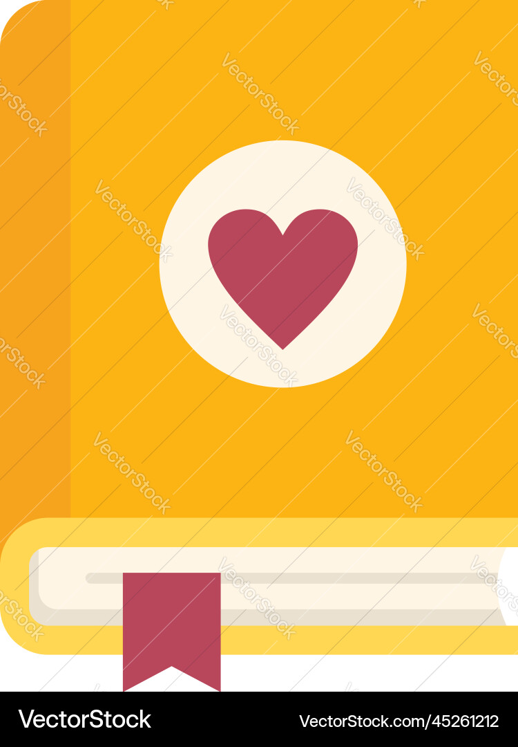 Love book icon flat interior house Love book icon flat interior house vector image