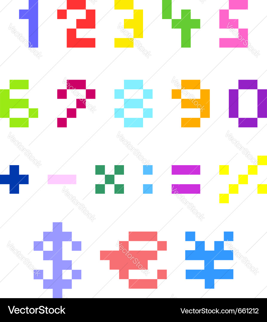 Pixel Numbers Art Vector Image