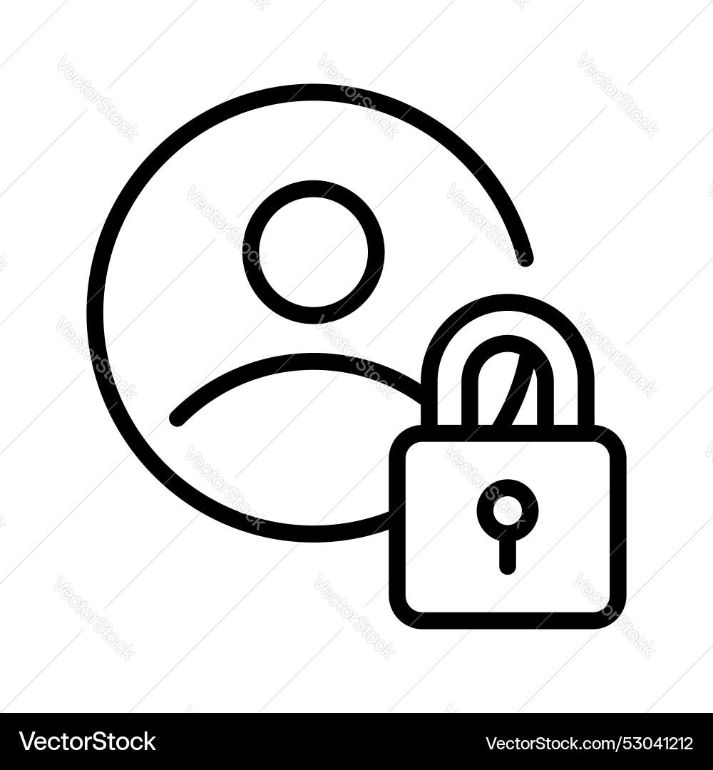 Secure person with padlock editable Vector Image