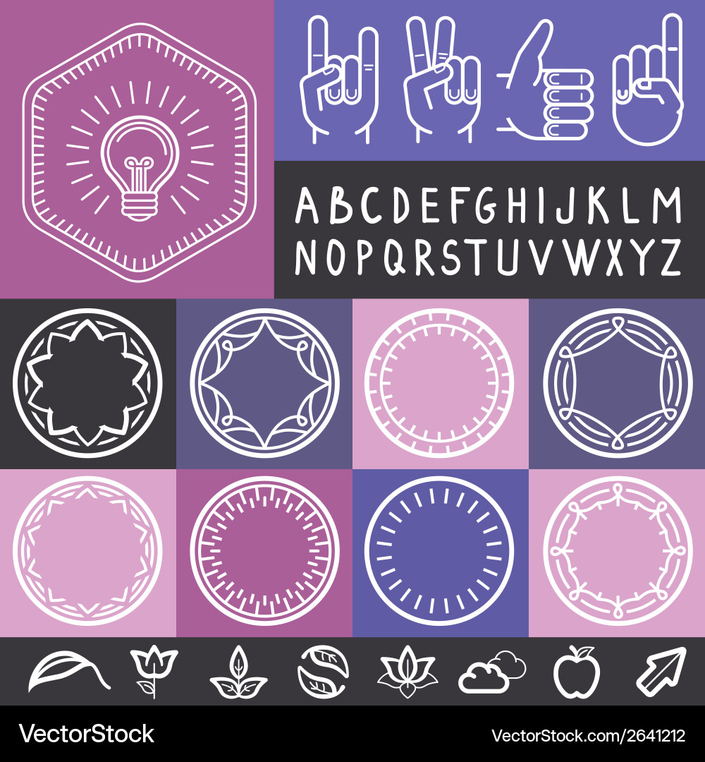Set of outline design elements vector image