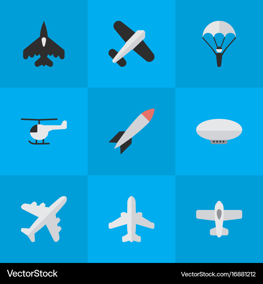 Set of simple plane icons Vector Image