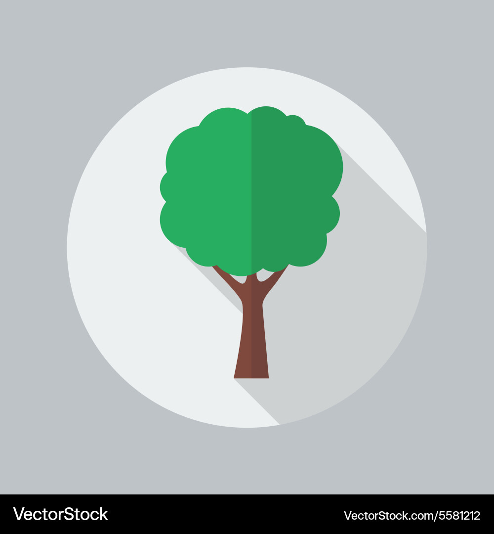 Simple Tree Icon with Shadow vector image