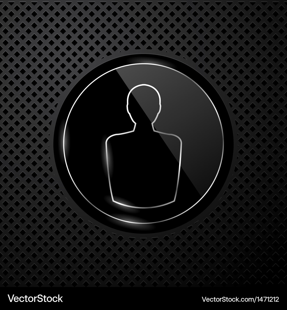 Tech User Icon - Black Background vector image