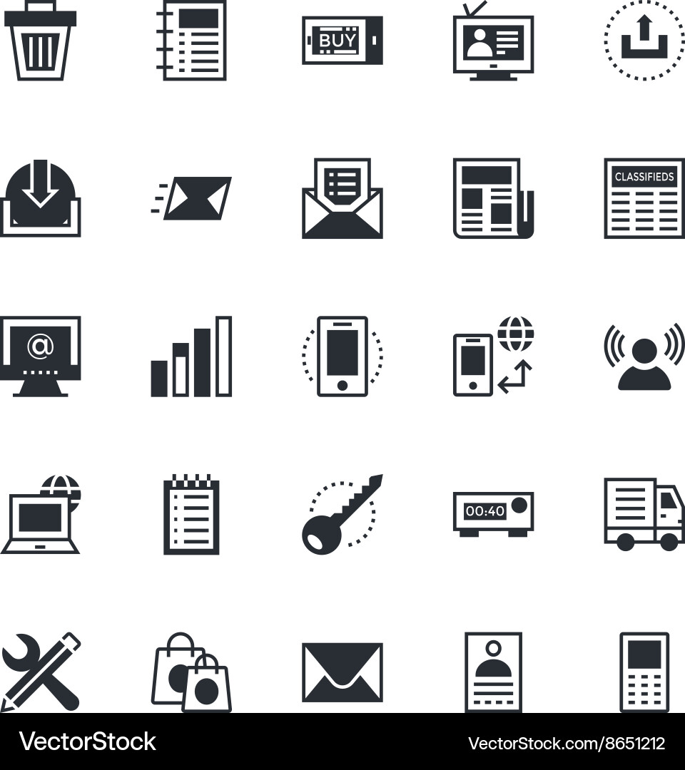 User interface and web colored icons 3 vector image