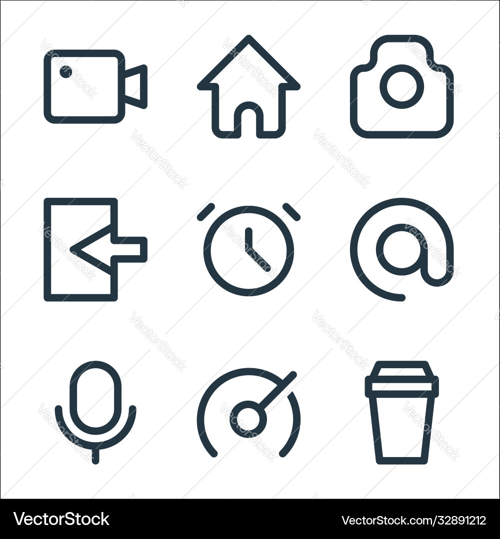 User interface line icons linear set quality User interface line icons linear set quality vector image
