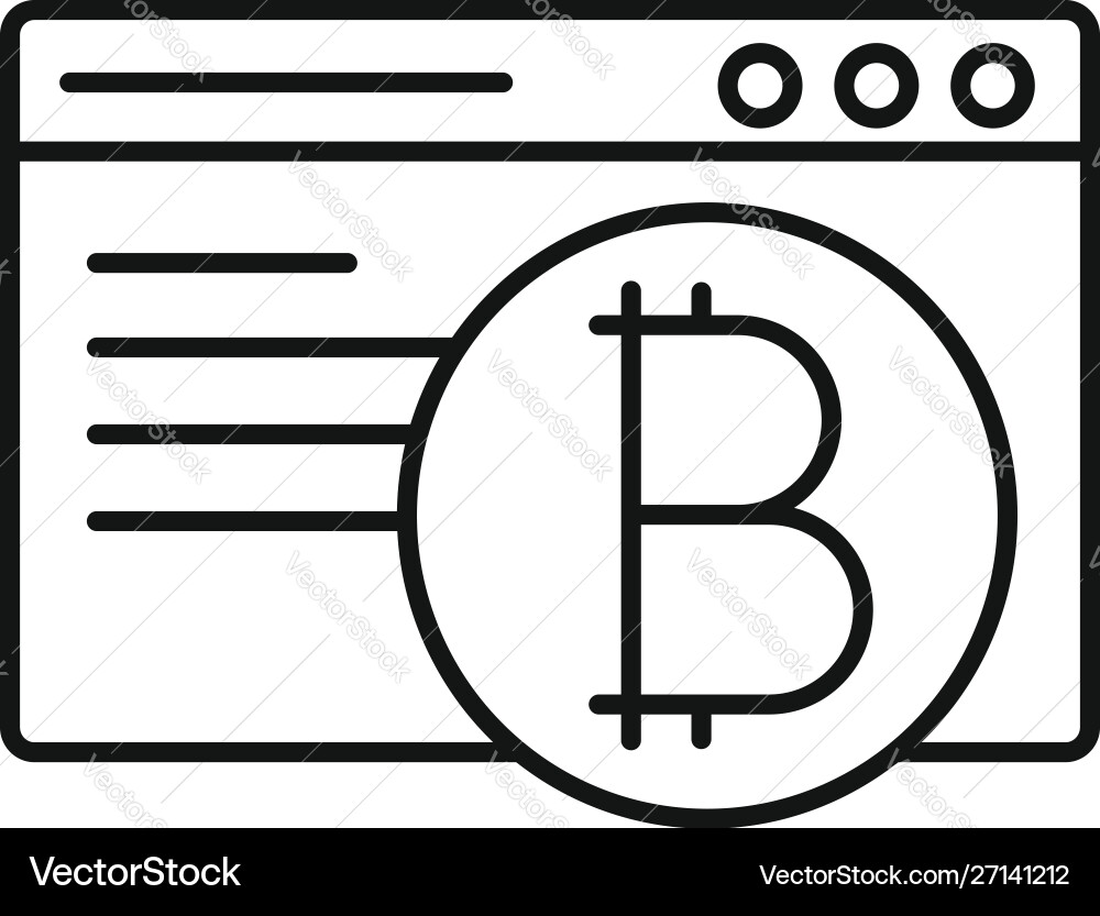 Web page bitcoin icon outline style Web page bitcoin icon outline style vector image