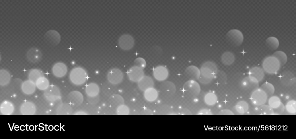 White bokeh with stars and sparkles shiny overlay White bokeh with stars and sparkles shiny overlay vector image