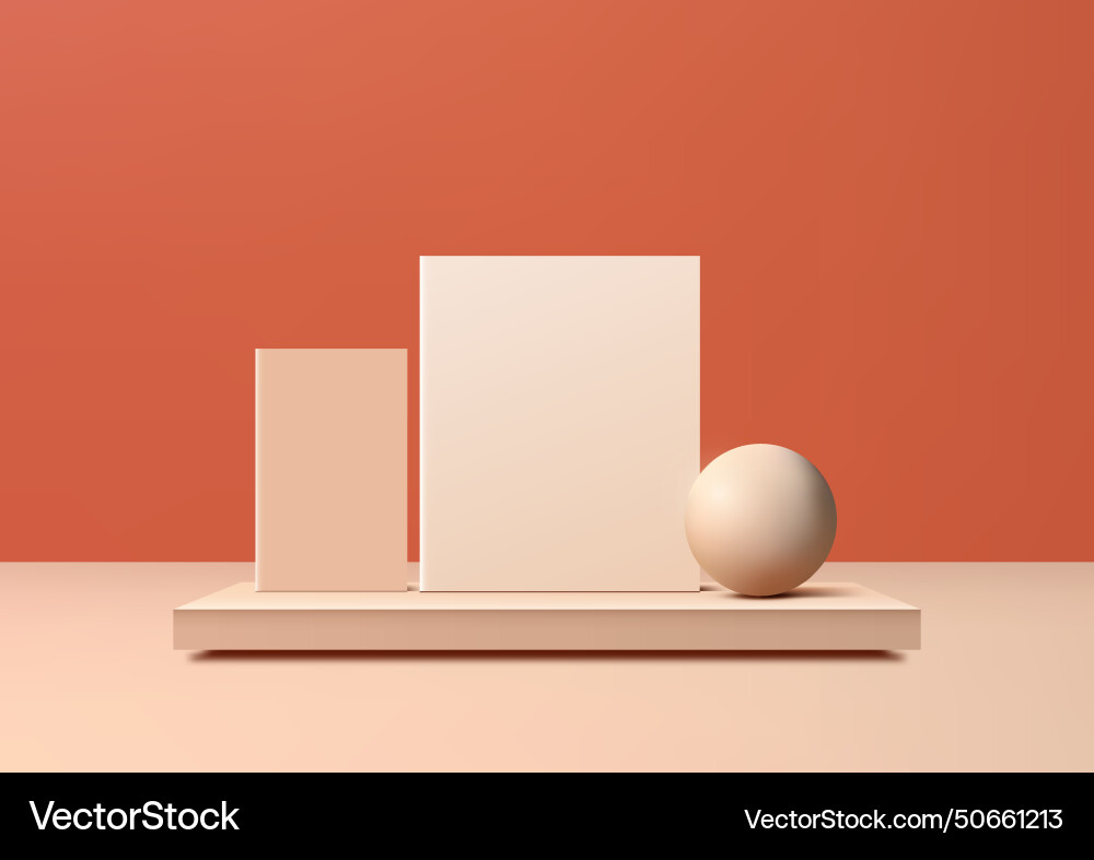 Abstract 3d beige podium mit geometrischen Formen Abstract 3d beige podium mit geometrischen Formen vektorbild