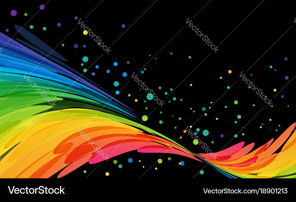 Bright curve abstraction on black background Vector Image