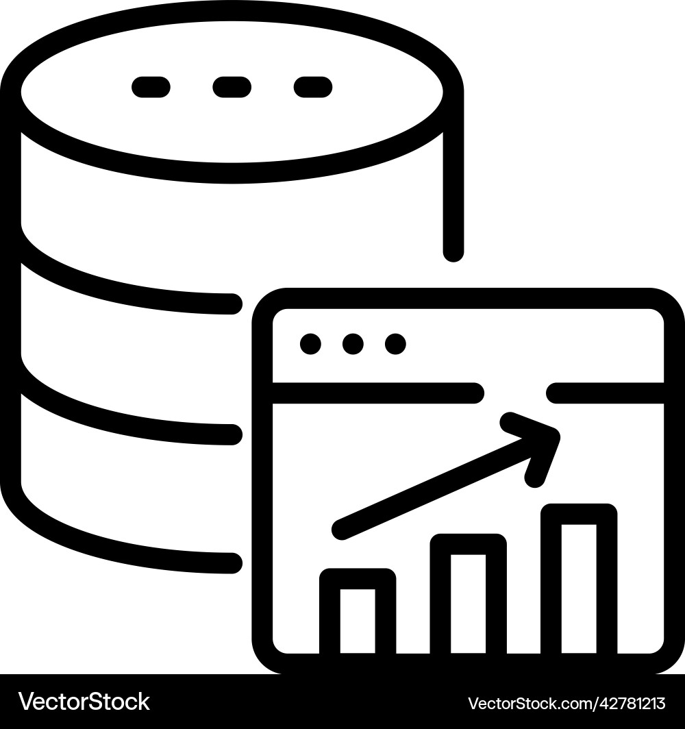 Database analysis vector image
