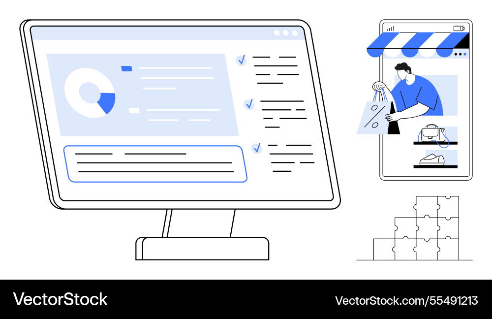 Digital monitoring for in-store pickup with data vector image