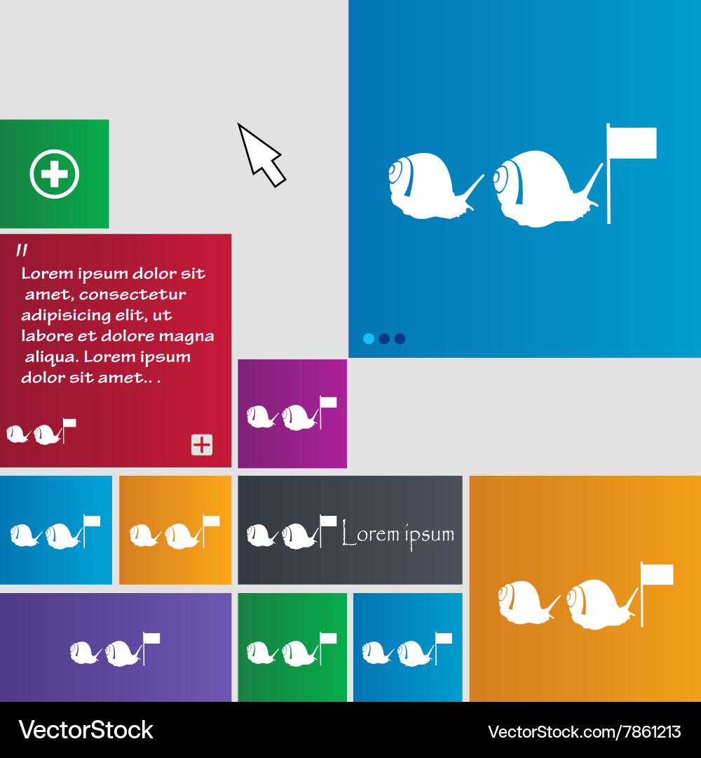 Fast snail icon sign buttons modern interface Vector Image