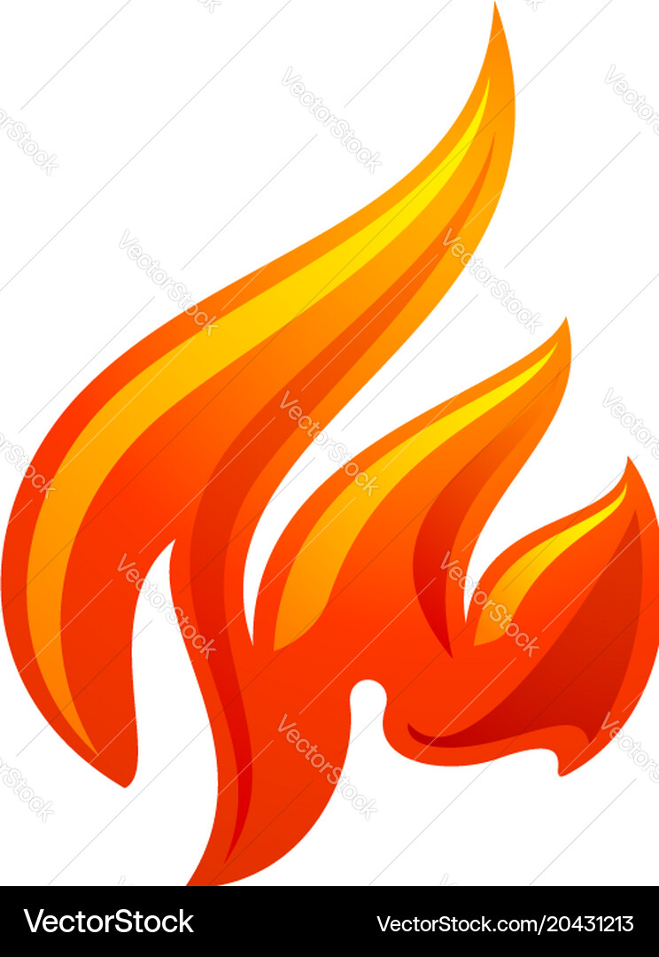 Fire flame 3d red icon Royalty Free Vector Image