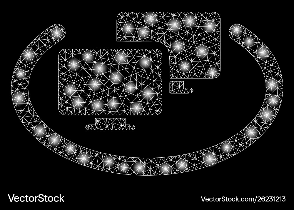 Flare mesh 2d intranet computers with spots Flare mesh 2d intranet computers with spots vector image
