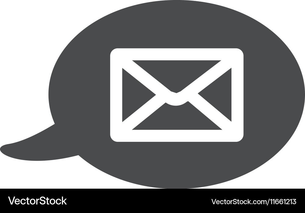 Flat icon with a bubble and message sms vector image