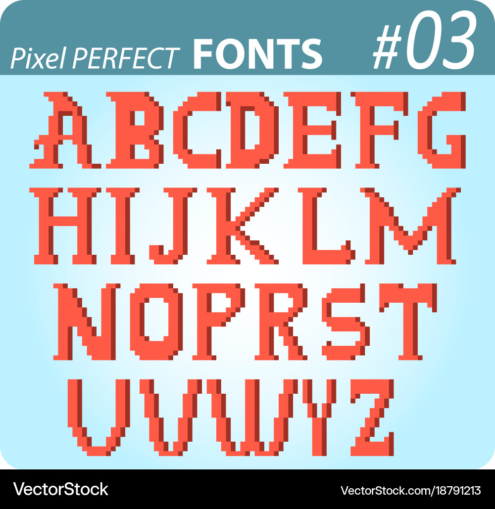 Font in pixel style Vector Image