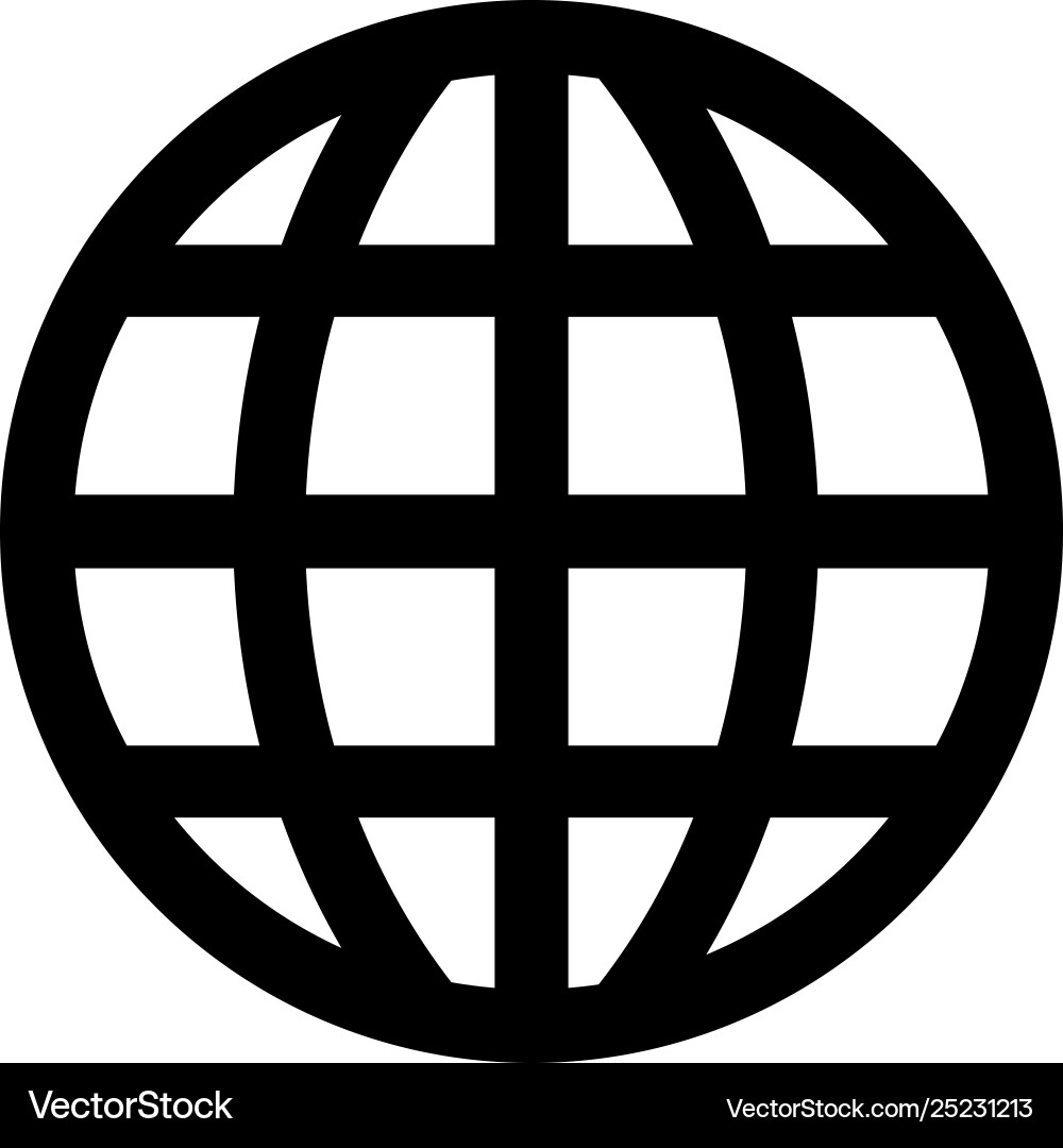 Globe icon in flat style for app ui websites Globe icon in flat style for app ui websites vector image