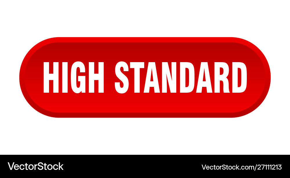 High standard button rounded red vector image