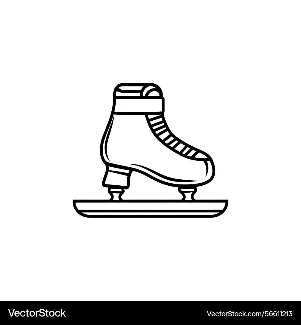 Ice skate outline simple linear design Vector Image