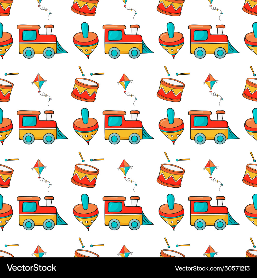 Kids toys seamless pattern design Kids toys seamless pattern design vector image