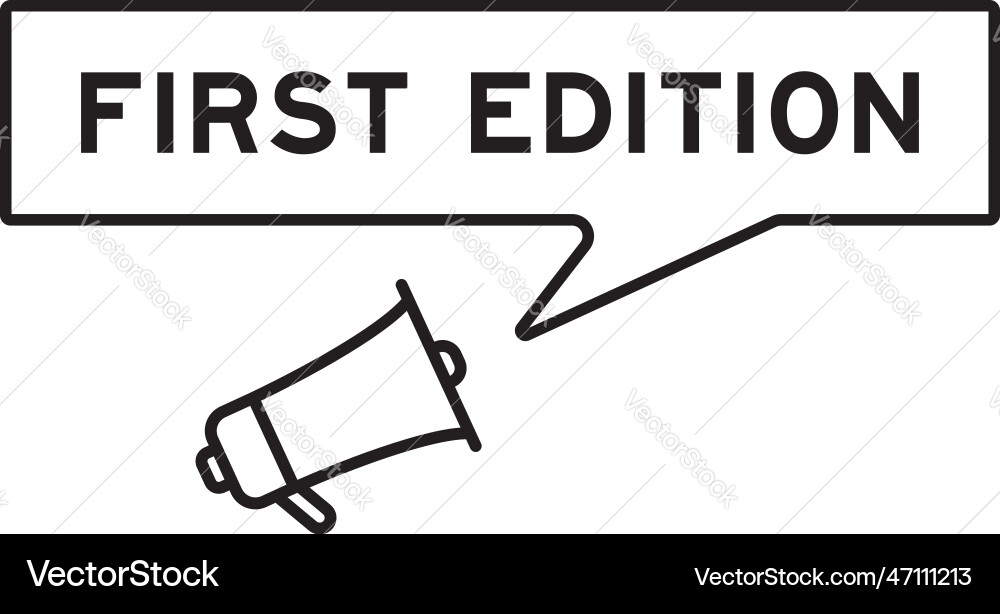 Megaphone icon with speech bubble in word first Megaphone icon with speech bubble in word first vector image