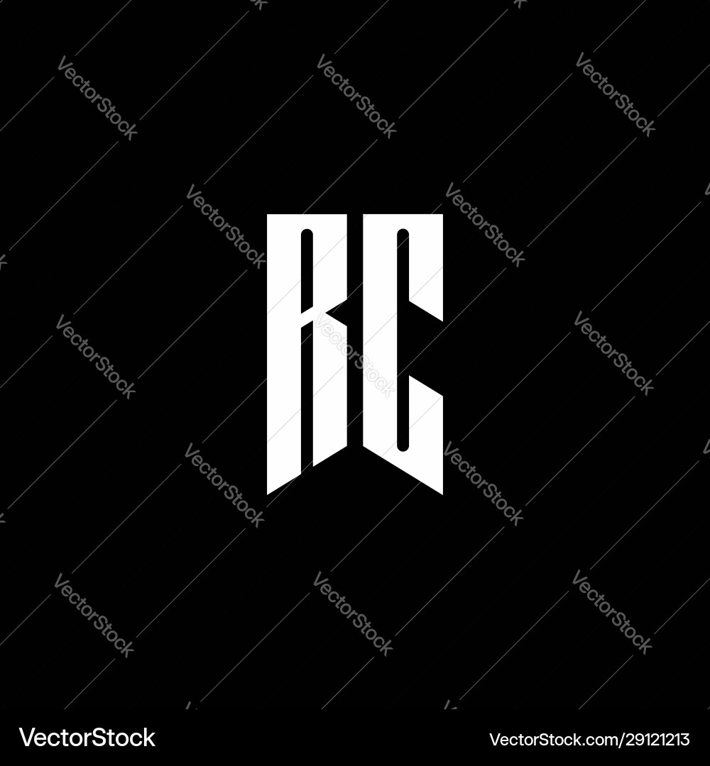 Rc logo monogram with emblem style isolated vector image